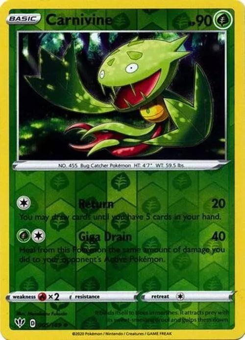 Carnivine Reverse Holo Darkness Ablaze 005