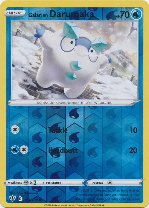 Galarian Darumaka Reverse Holo Darkness Ablaze 043
