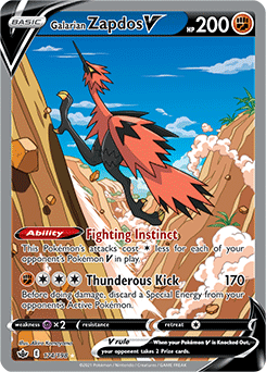 Galarian Zapdos V Chilling Reign 174 Ultra Rare