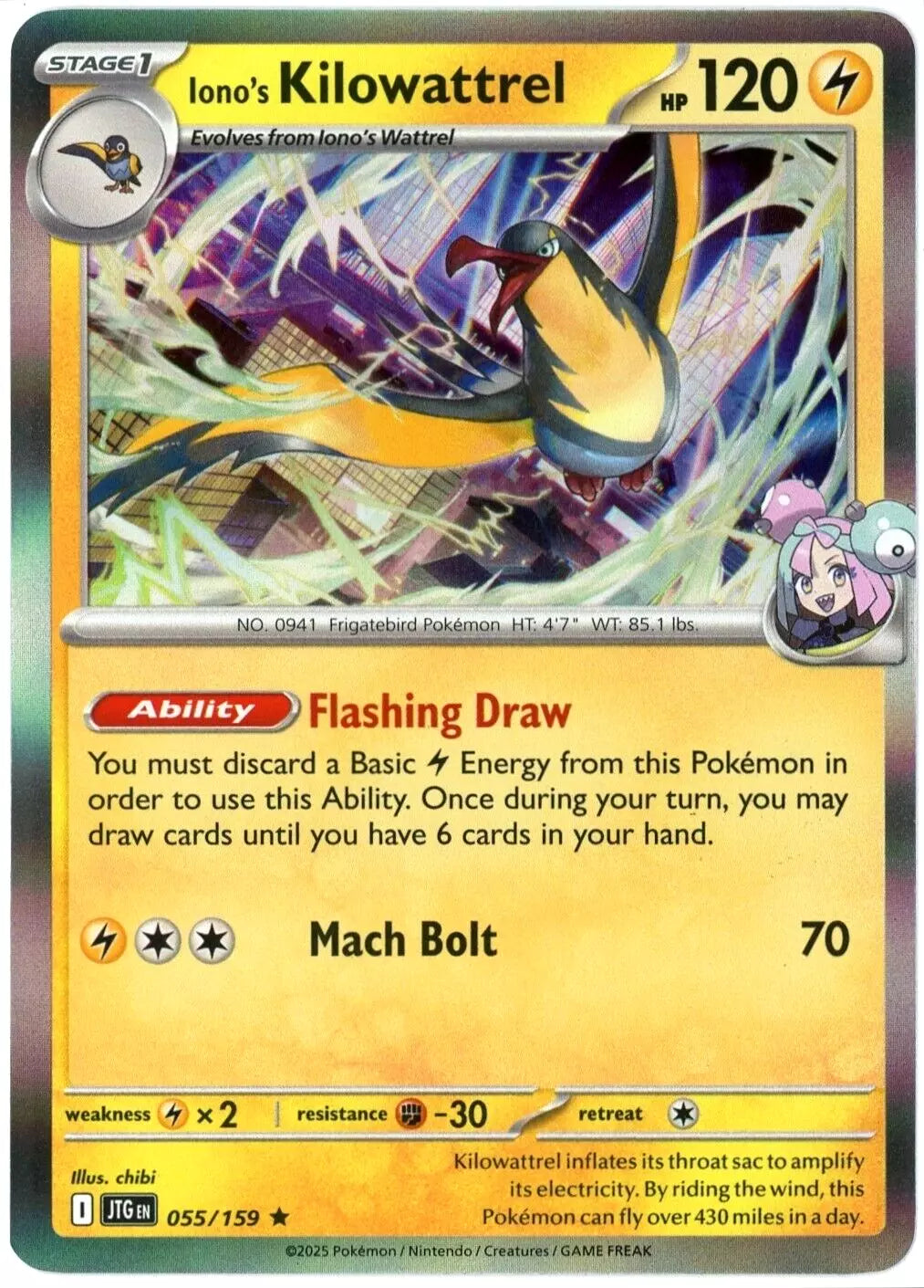 Iono's Kilowattrel Journey Together Holo 055