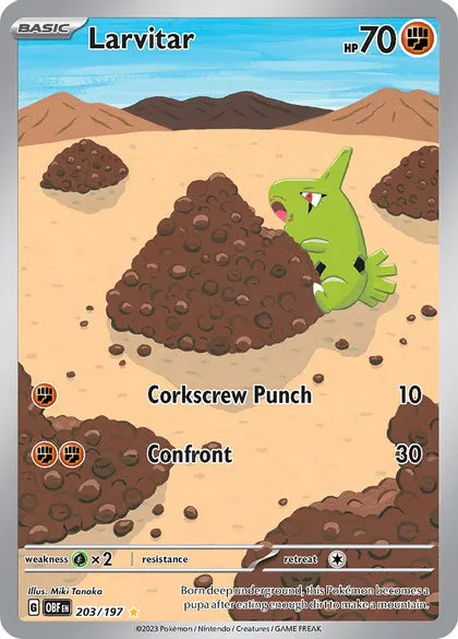 Larvitar - Obsidian Flames #203/197 (Secret Rare) Reborn Collectables Larvitar - Obsidian Flames #203/197 (Secret Rare) Reborn Collectables