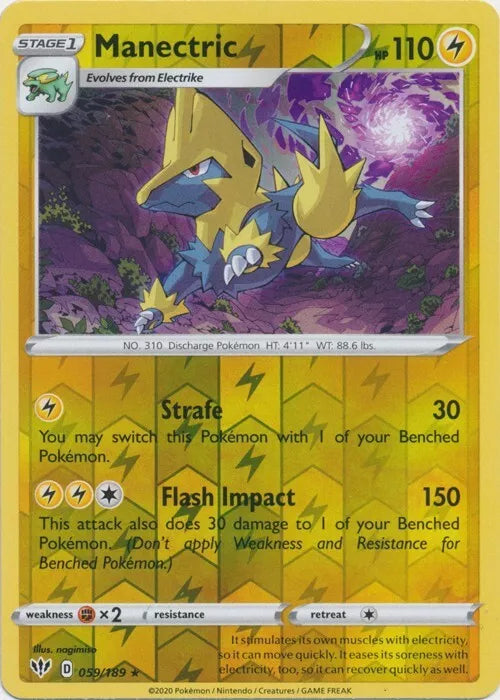 Manectric Reverse Holo Darkness Ablaze 059
