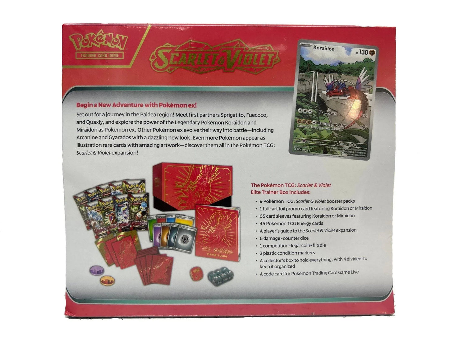 Scarlet & Violet Elite Trainer Box Koraidon back