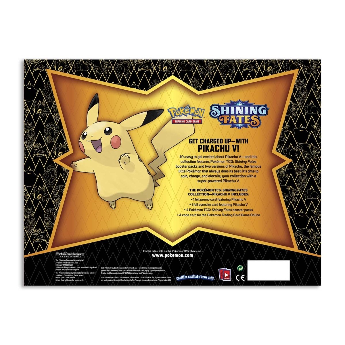 Shining Fates Collection Pikachu V back