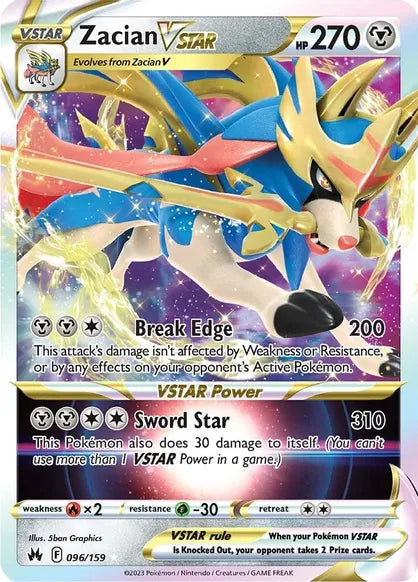 Zacian Vstar - Crown Zenith #096/159 (Ultra Rare) Reborn Collectables Zacian Vstar - Crown Zenith #096/159 (Ultra Rare) Reborn Collectables