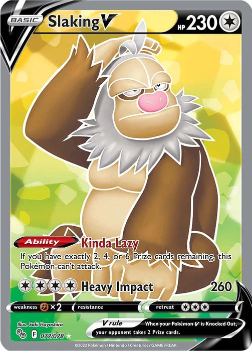 Slaking V - Pokemon GO # 077/078 (Ultra Rare) Reborn Collectables Slaking V - Pokemon GO # 077/078 (Ultra Rare) Reborn Collectables