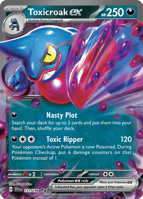 Toxicroak ex - Scarlet & Violet #131/198 (Ultra Rare) Reborn Collectables Toxicroak ex - Scarlet & Violet #131/198 (Ultra Rare) Reborn Collectables