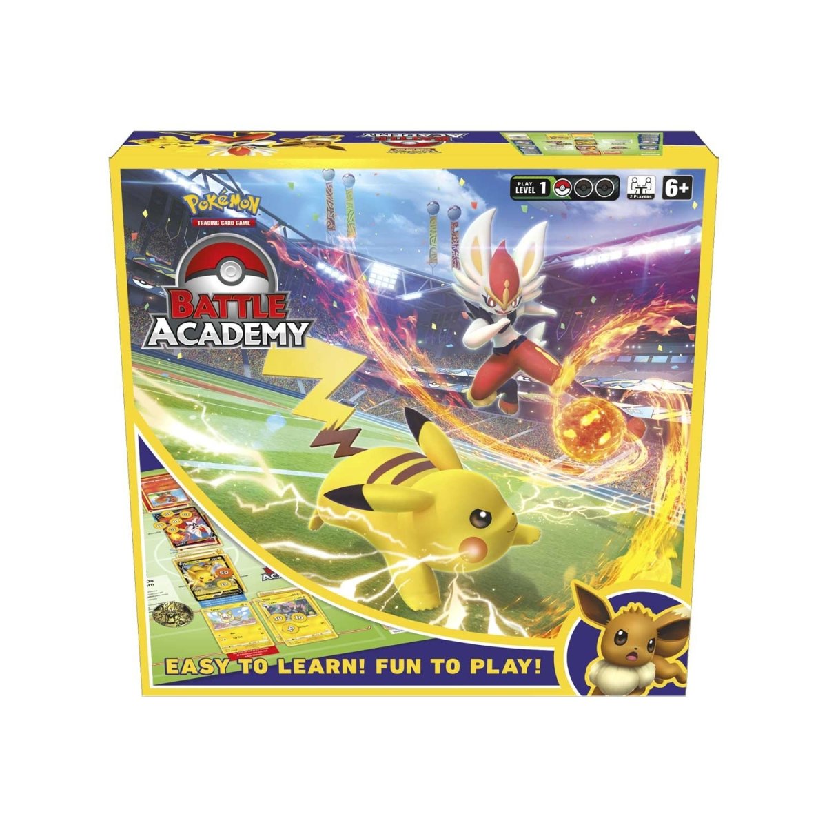 Battle Academy Cinderace V, Pikachu V, Eevee V front