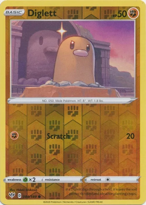 Diglett Reverse Holo Darkness Ablaze 084