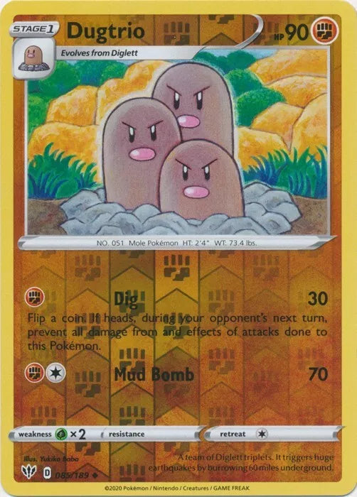 Dugtrio Reverse Holo Darkness Ablaze 085