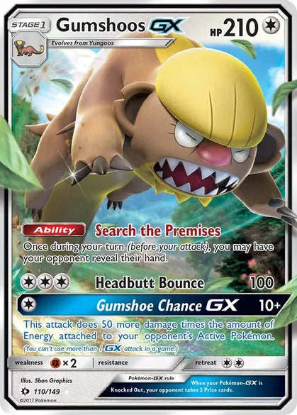 Gumshoos GX Sun & Moon Base 110 Ultra Rare