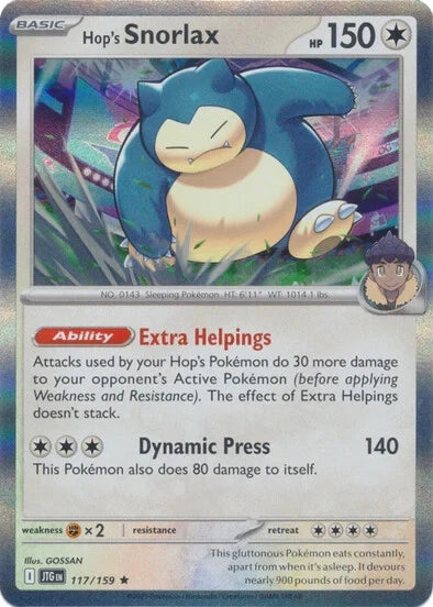 Hop's Snorlax Journey Together Holo 117