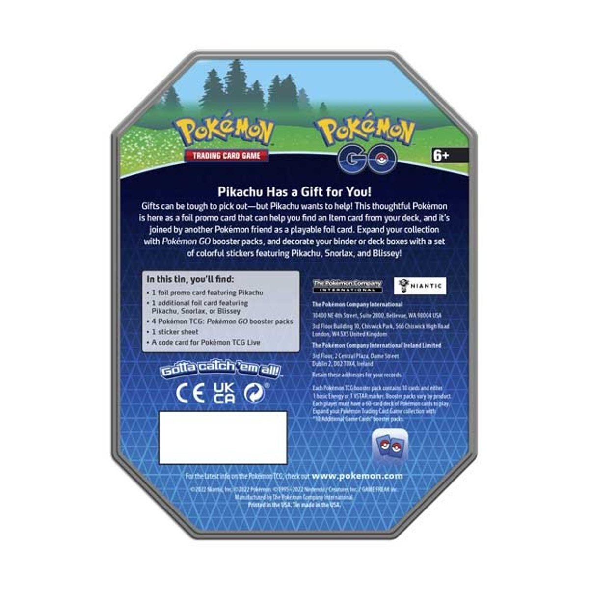 Pokemon Go Gift Tin Snorlax back