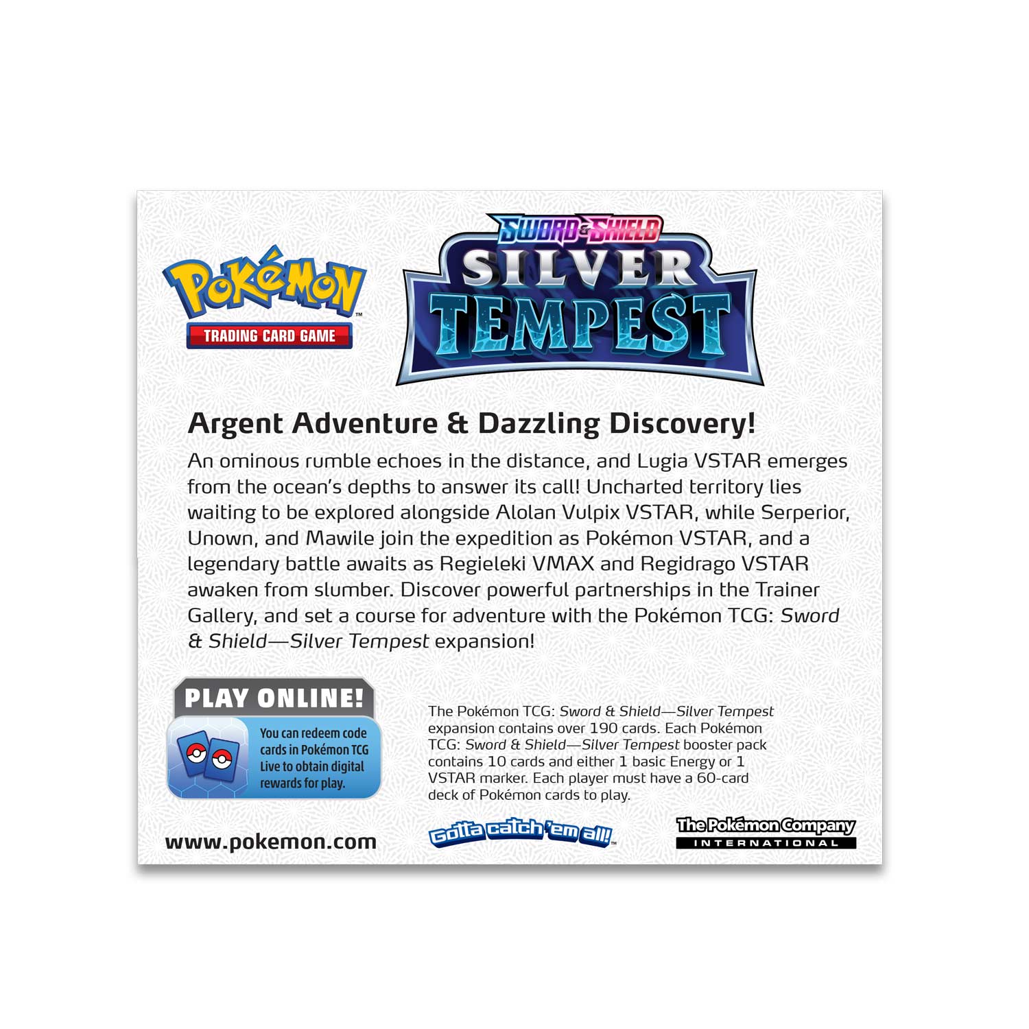 Silver Tempest Booster Box back