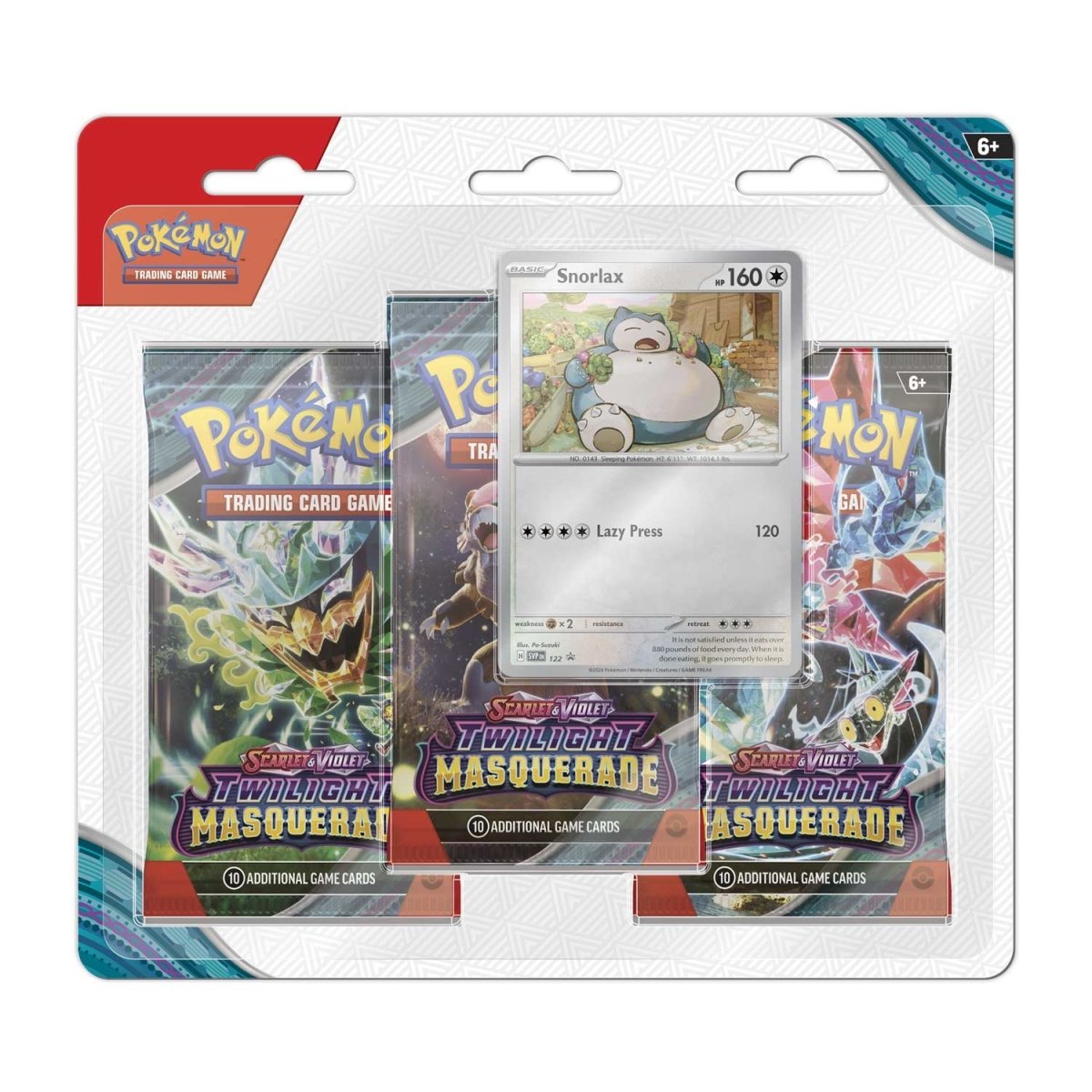 Twilight Masquerade 3 Pack Blister Snorlax front