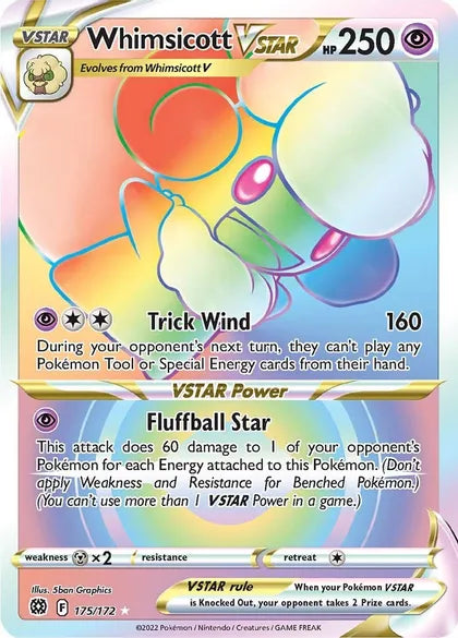 Whimsicott VSTAR Brilliant Stars 175 Secret Rare