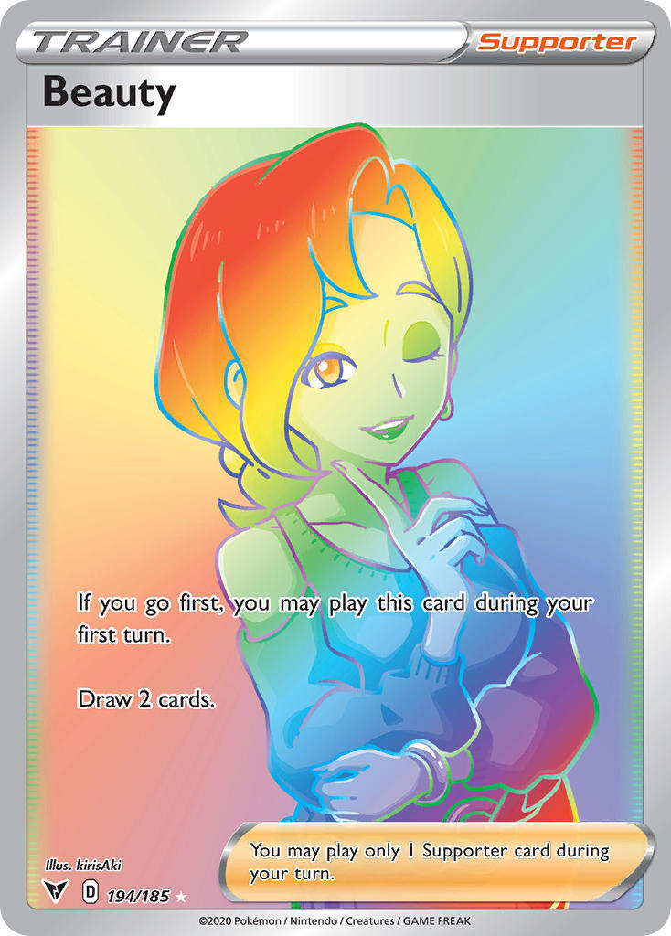 Beauty Trainer Card - Rainbow Rare - Vivid Voltage #194