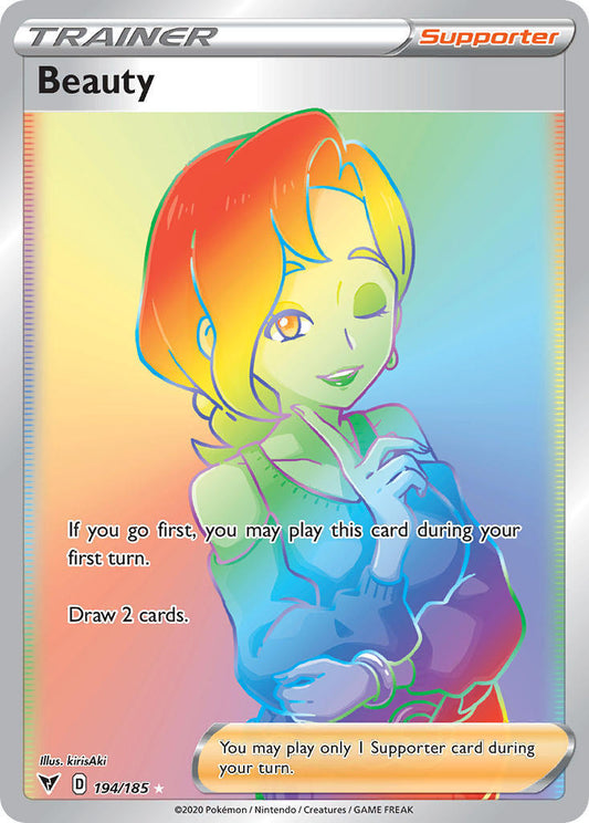Beauty Trainer Card - Rainbow Rare - Vivid Voltage #194