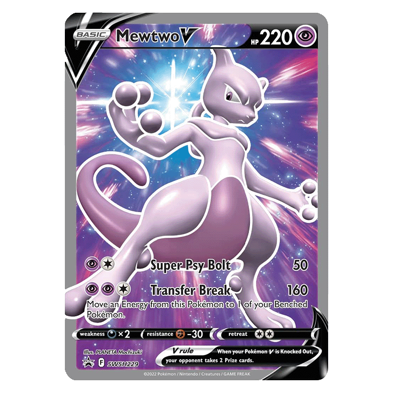 Pokemon GO Elite Trainer Promo Card Mewtwo V